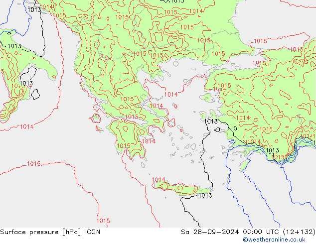 Surface pressure ICON Sa 28.09.2024 00 UTC