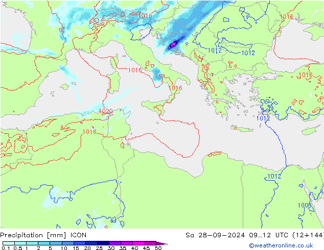 opad ICON so. 28.09.2024 12 UTC