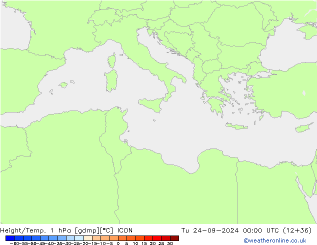 Height/Temp. 1 hPa ICON Tu 24.09.2024 00 UTC