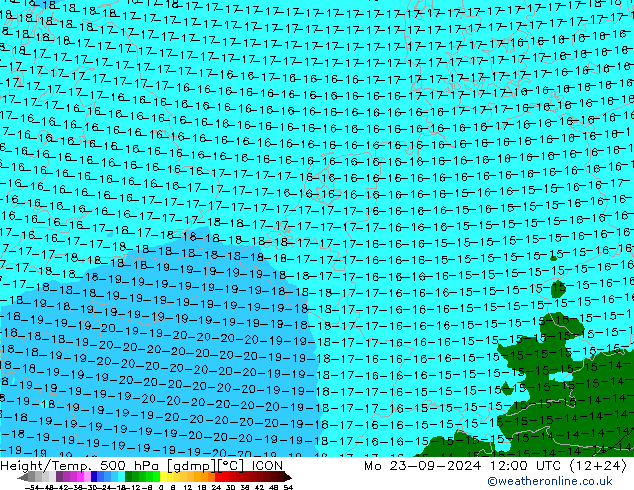 Géop./Temp. 500 hPa ICON lun 23.09.2024 12 UTC