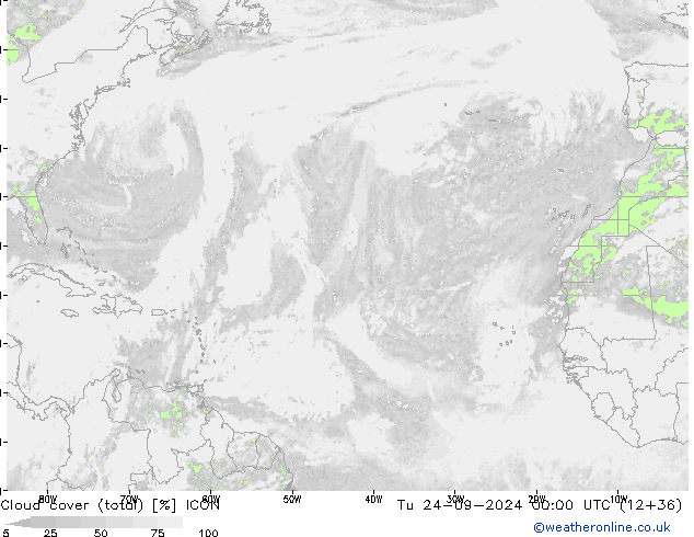 Nubi (totali) ICON mar 24.09.2024 00 UTC