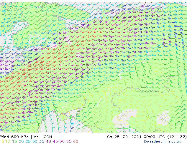 Wind 500 hPa ICON Sa 28.09.2024 00 UTC