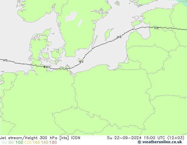 Courant-jet ICON dim 22.09.2024 15 UTC