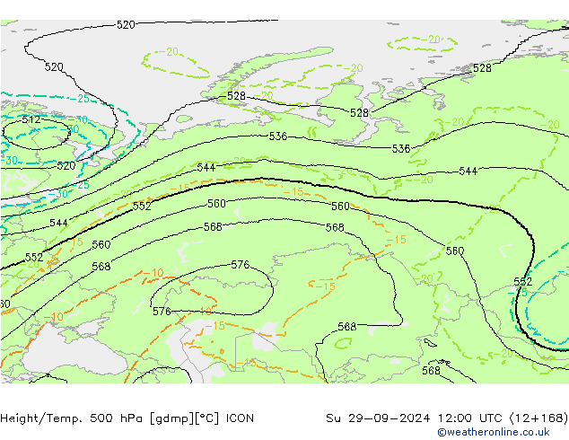 Geop./Temp. 500 hPa ICON dom 29.09.2024 12 UTC