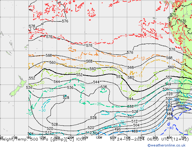 Height/Temp. 500 hPa ICON mar 24.09.2024 06 UTC