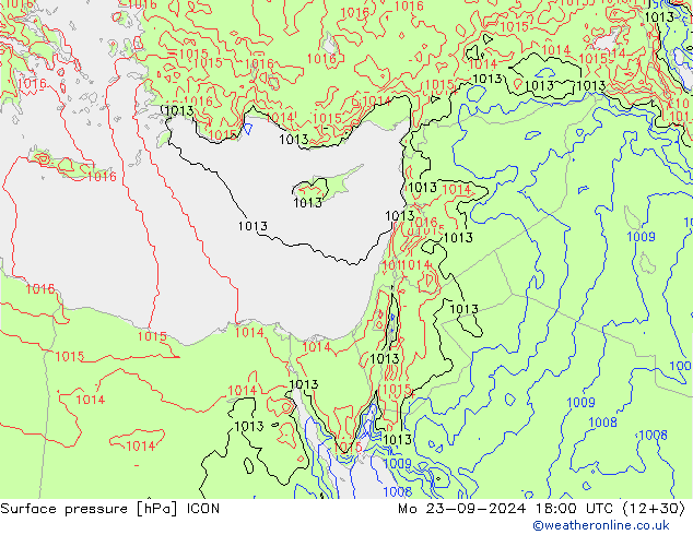 ciśnienie ICON pon. 23.09.2024 18 UTC