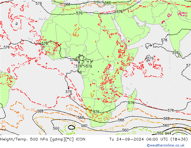 Height/Temp. 500 hPa ICON Tu 24.09.2024 06 UTC