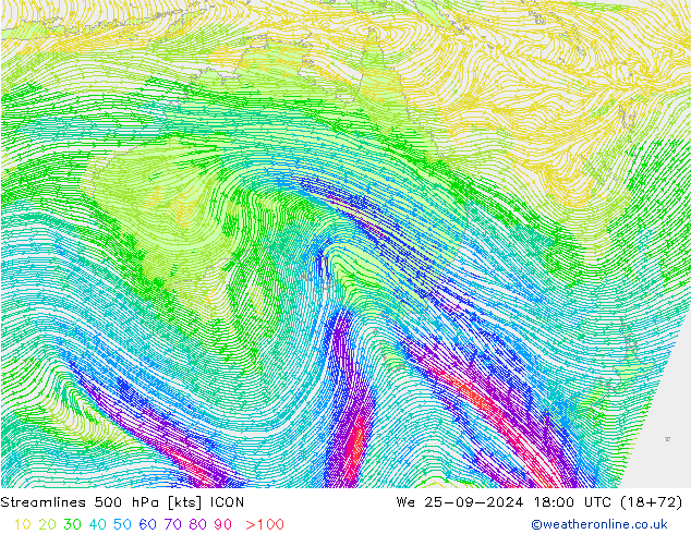  500 hPa ICON  25.09.2024 18 UTC