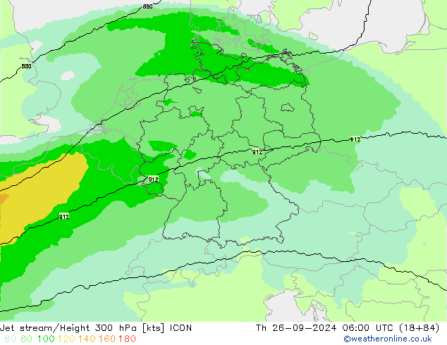 Prąd strumieniowy ICON czw. 26.09.2024 06 UTC