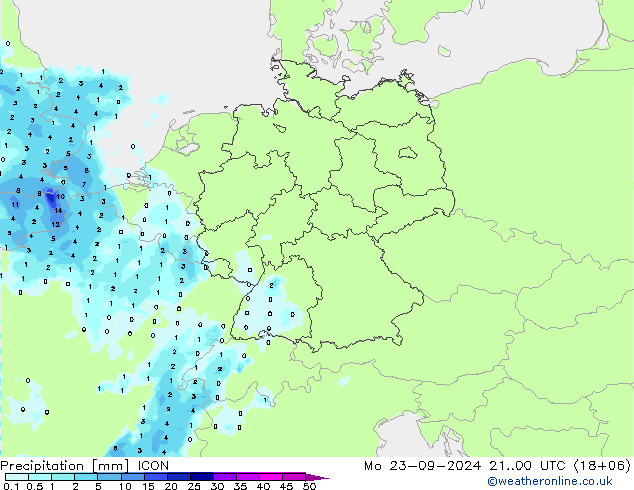 precipitação ICON Seg 23.09.2024 00 UTC