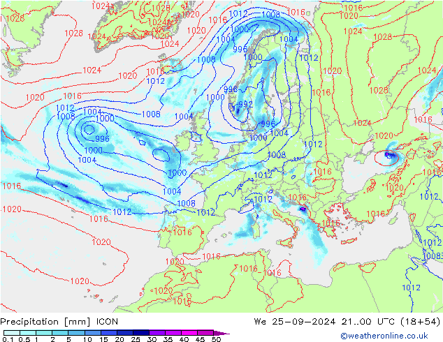 precipitação ICON Qua 25.09.2024 00 UTC