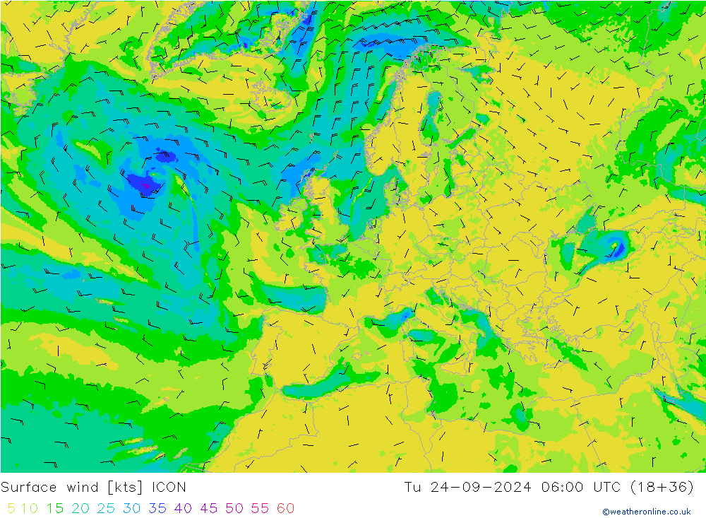 Vento 10 m ICON mar 24.09.2024 06 UTC