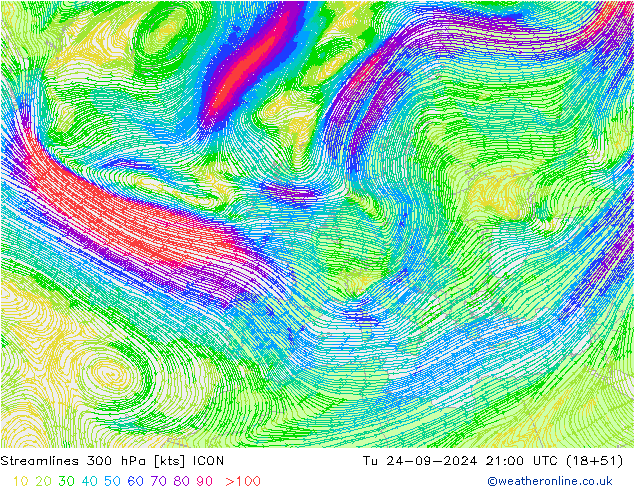  300 hPa ICON  24.09.2024 21 UTC