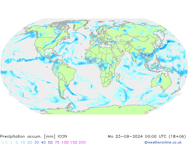 Precipitation accum. ICON  23.09.2024 00 UTC