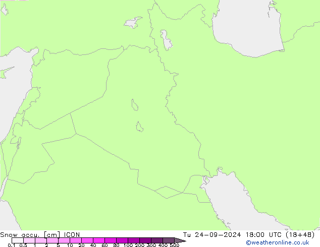 Totale sneeuw ICON di 24.09.2024 18 UTC