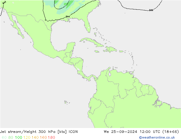 Corrente a getto ICON mer 25.09.2024 12 UTC