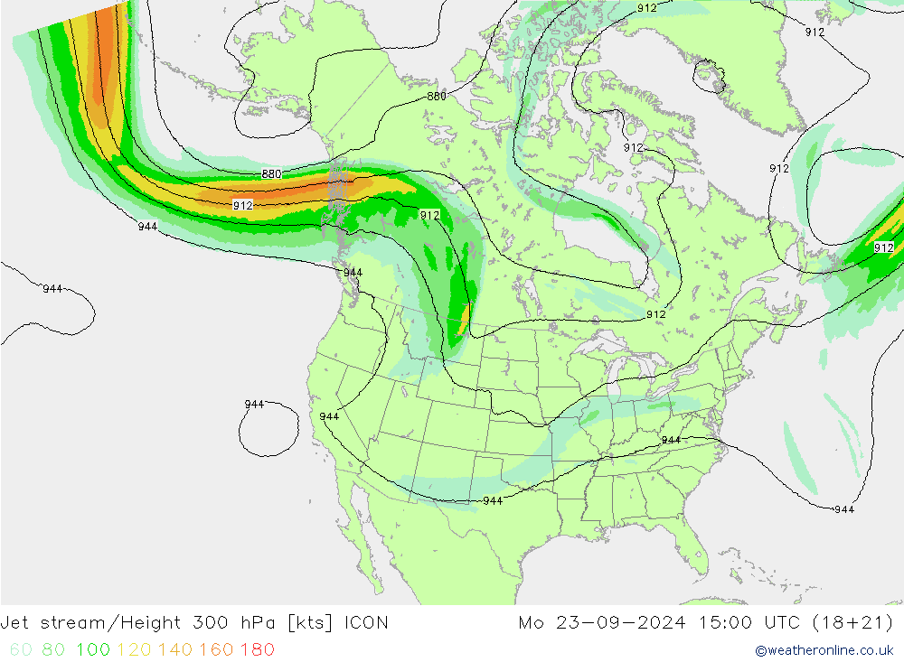 高速氣流 ICON 星期一 23.09.2024 15 UTC