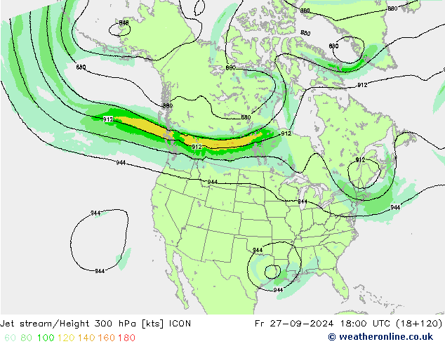 Prąd strumieniowy ICON pt. 27.09.2024 18 UTC