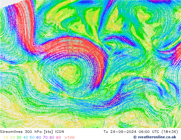  300 hPa ICON  24.09.2024 06 UTC