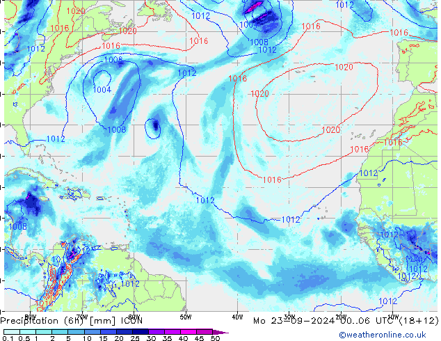 Nied. akkumuliert (6Std) ICON Mo 23.09.2024 06 UTC