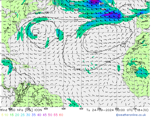  850 hPa ICON  24.09.2024 00 UTC