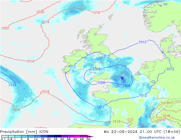 precipitação ICON Seg 23.09.2024 00 UTC