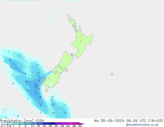 Precipitation ICON We 25.09.2024 09 UTC