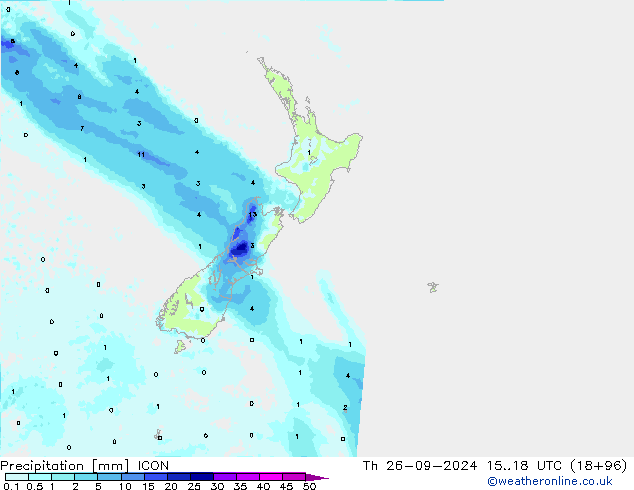 Precipitation ICON Th 26.09.2024 18 UTC