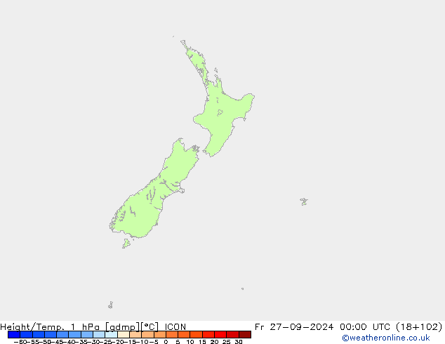 Yükseklik/Sıc. 1 hPa ICON Cu 27.09.2024 00 UTC