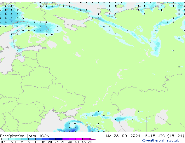 Neerslag ICON ma 23.09.2024 18 UTC