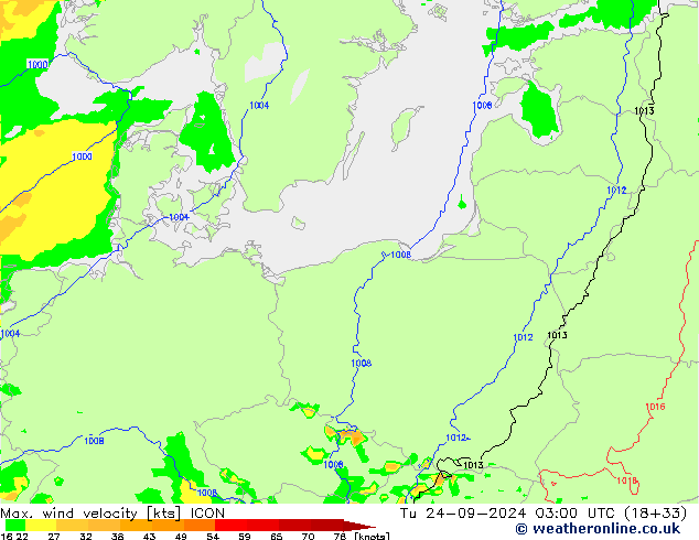 Max. wind velocity ICON Ter 24.09.2024 03 UTC