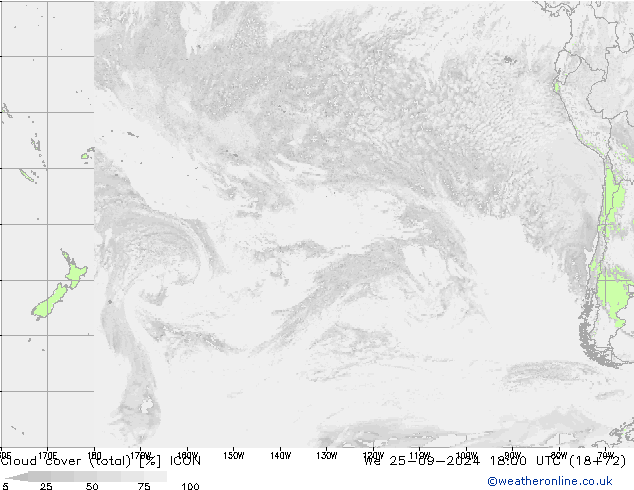 Bewolking (Totaal) ICON wo 25.09.2024 18 UTC