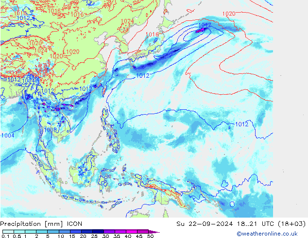 precipitação ICON Dom 22.09.2024 21 UTC