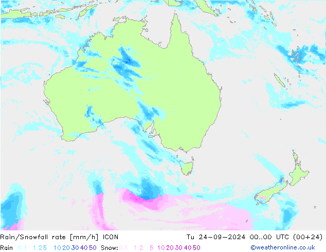 Rain/Snowfall rate ICON mar 24.09.2024 00 UTC