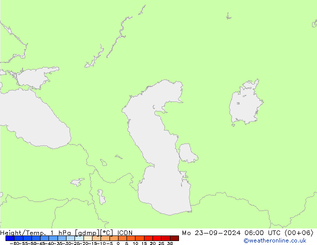 Height/Temp. 1 гПа ICON пн 23.09.2024 06 UTC