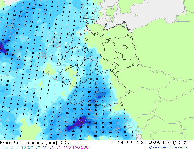 Nied. akkumuliert ICON Di 24.09.2024 00 UTC