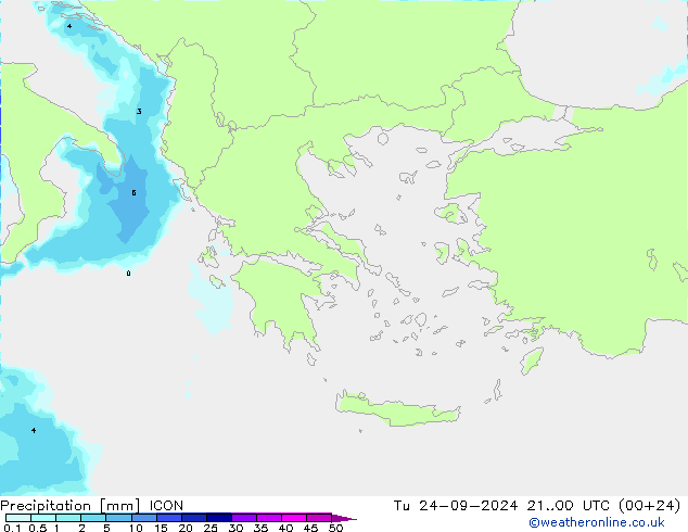 precipitação ICON Ter 24.09.2024 00 UTC