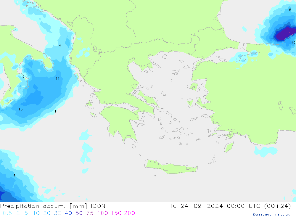 Precipitation accum. ICON Ter 24.09.2024 00 UTC