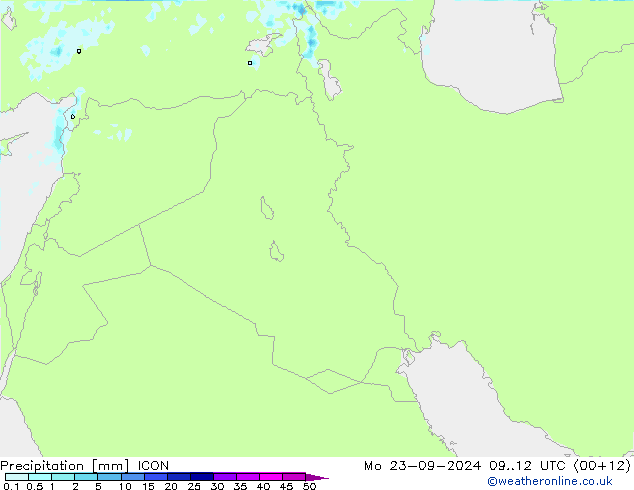 Neerslag ICON ma 23.09.2024 12 UTC