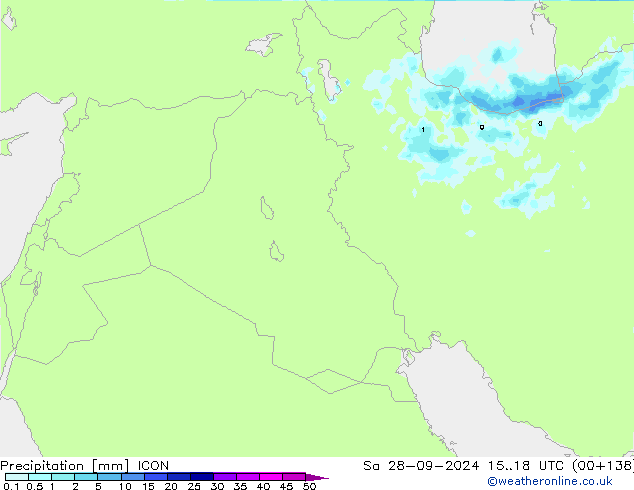 Yağış ICON Cts 28.09.2024 18 UTC