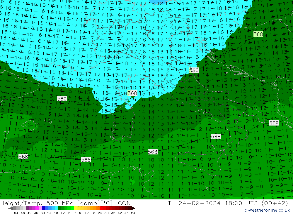 Geop./Temp. 500 hPa ICON mar 24.09.2024 18 UTC