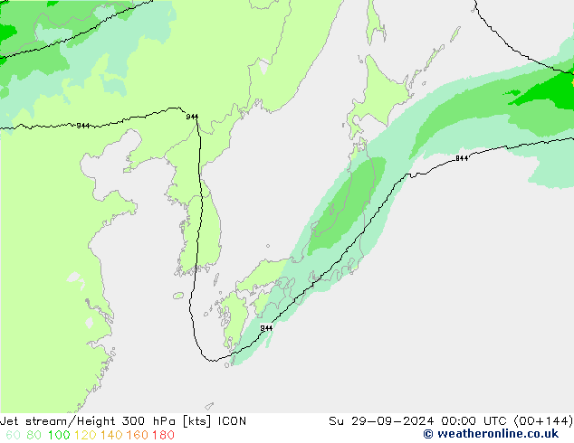 Straalstroom ICON zo 29.09.2024 00 UTC