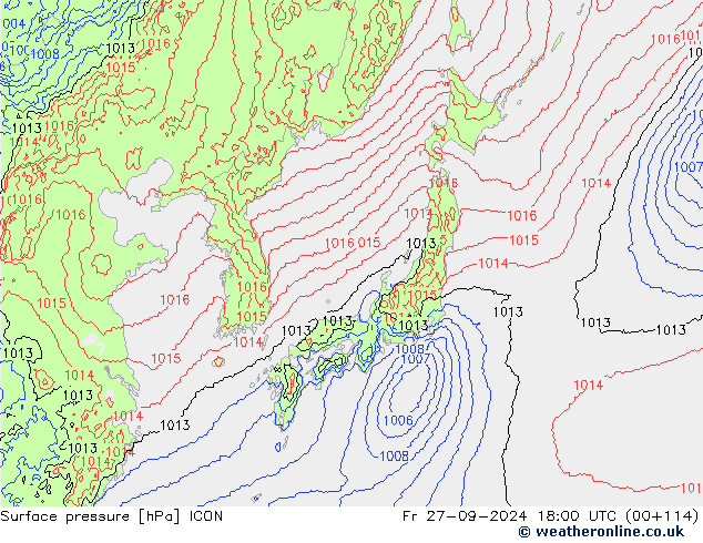 ciśnienie ICON pt. 27.09.2024 18 UTC