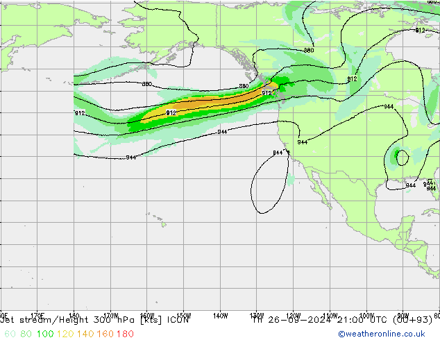 Prąd strumieniowy ICON czw. 26.09.2024 21 UTC