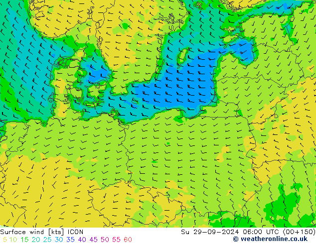Bodenwind ICON So 29.09.2024 06 UTC