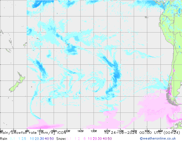 Kar/Yağmur Oranı ICON Sa 24.09.2024 00 UTC