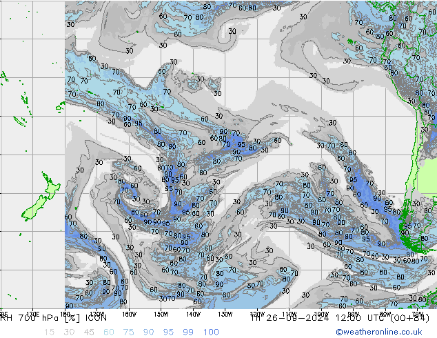 RH 700 hPa ICON  26.09.2024 12 UTC