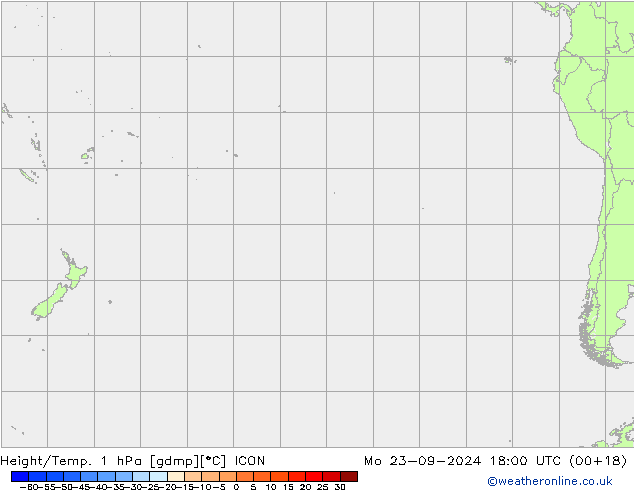 Yükseklik/Sıc. 1 hPa ICON Pzt 23.09.2024 18 UTC