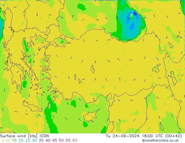 Wind 10 m ICON di 24.09.2024 18 UTC