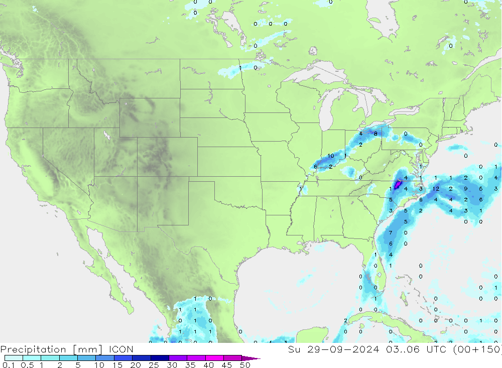 Précipitation ICON dim 29.09.2024 06 UTC